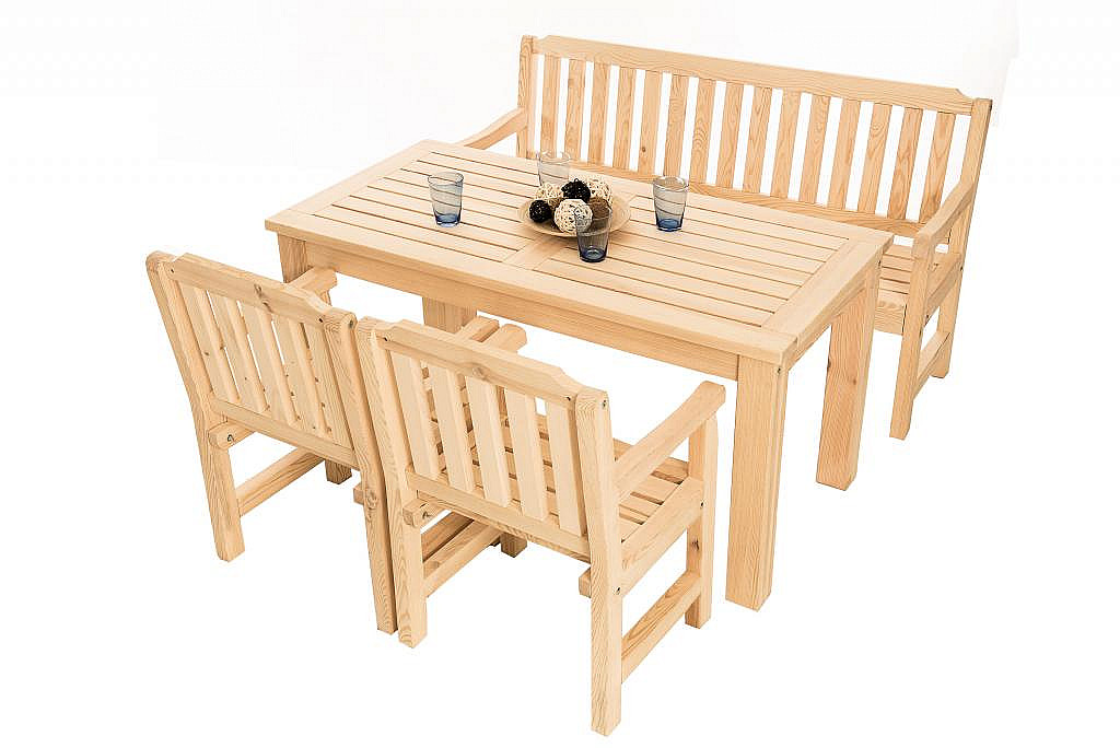 DEOKORK Masívny záhradný stôl z borovice LONDON (32 mm) - rôzne dĺžky 200 cm