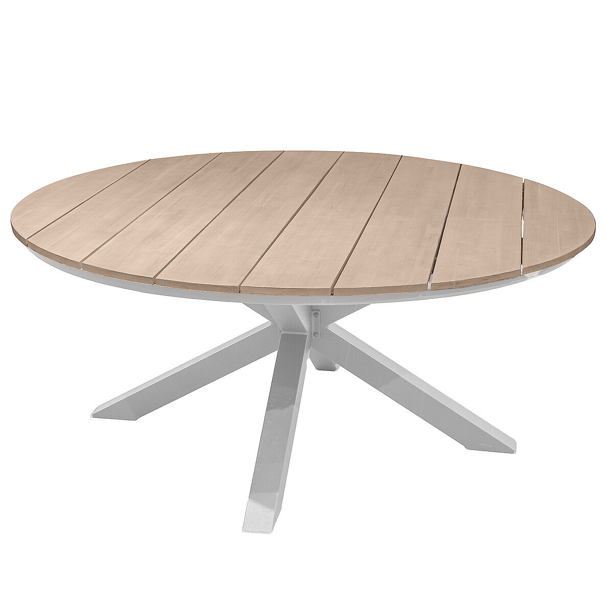 Hliníkový jedálenský stôl COLUMBIA ø 160 cm (biely)